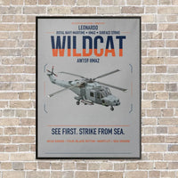 Thumbnail for Leonardo AW159 Wildcat HMA2 vertical canvas print - framed - light gray background