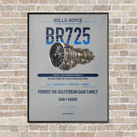 Thumbnail for BR725 vertical canvas print - framed - light gray background