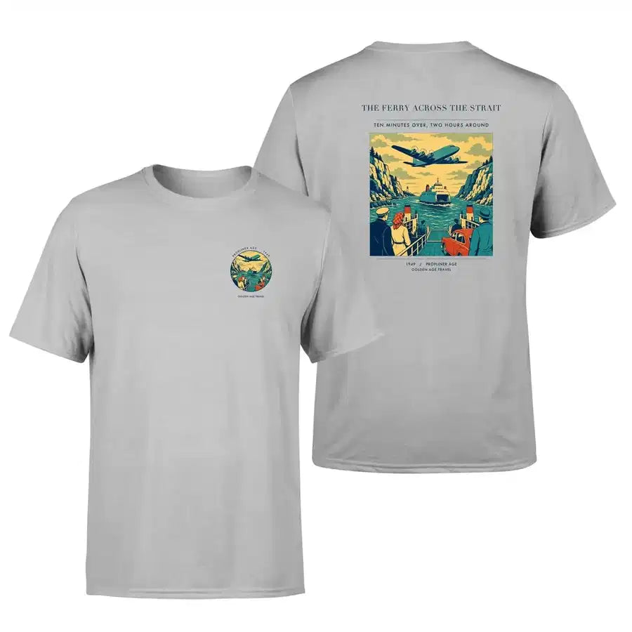 VINTAGE G4478 - The Ferry Across The Strait - Double-Side T-Shirt design on lightgray double side t shirt