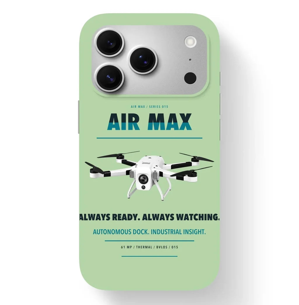 Percepto Air Max Case design on light green iphone case