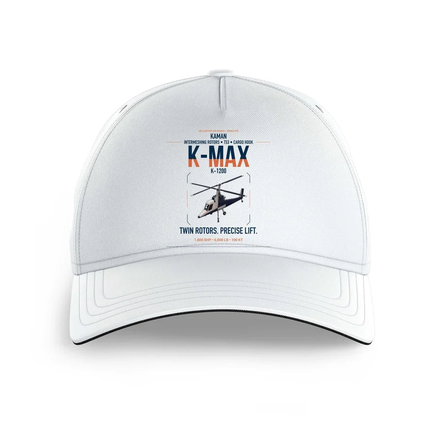Kaman K-1200 K-MAX design on white printed hat