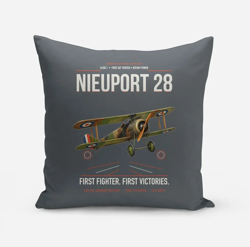 Nieuport 28C.1 design on gray pillow