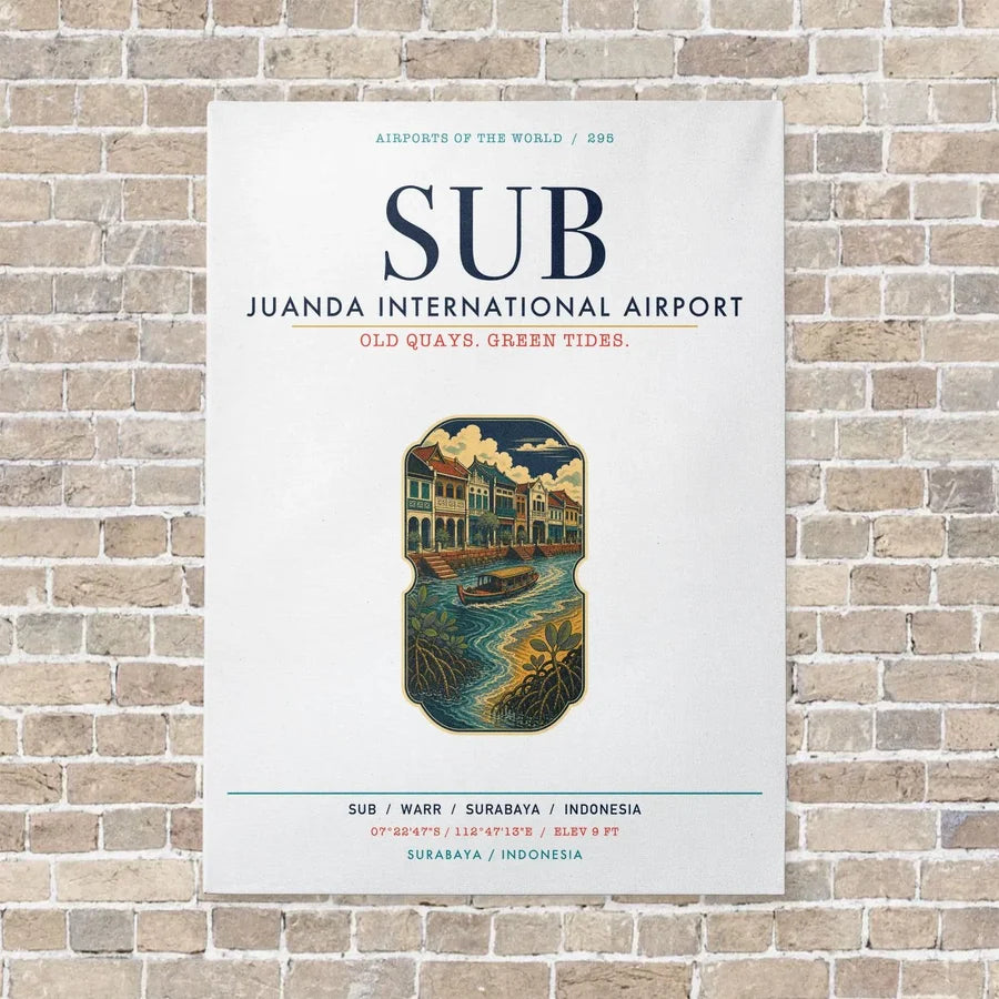 Juanda International Airport Surabaya SUB vertical canvas print - no frame - white background