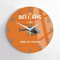 Thumbnail for Bell 505 Jet Ranger X design on orange no frame wall clock