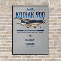 Thumbnail for Daher Kodiak 900 vertical canvas print - framed - light gray background