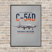 Thumbnail for C-54D Skymaster vertical canvas print - framed - light gray background