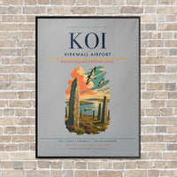 Thumbnail for Kirkwall Airport KOI vertical canvas print - framed - light gray background