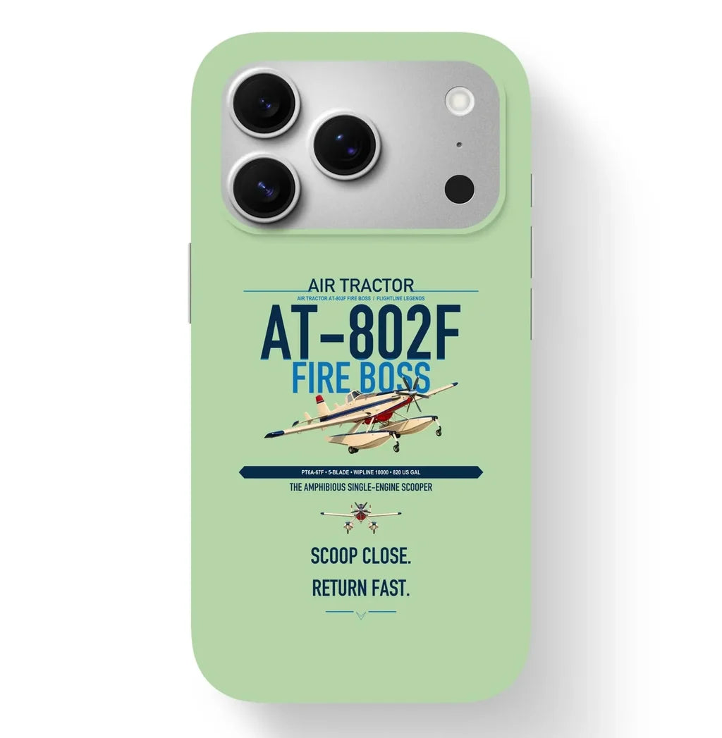 Air Tractor AT-802F Fire Boss design on light green magsafe iphone case, for iPhone 17 Pro