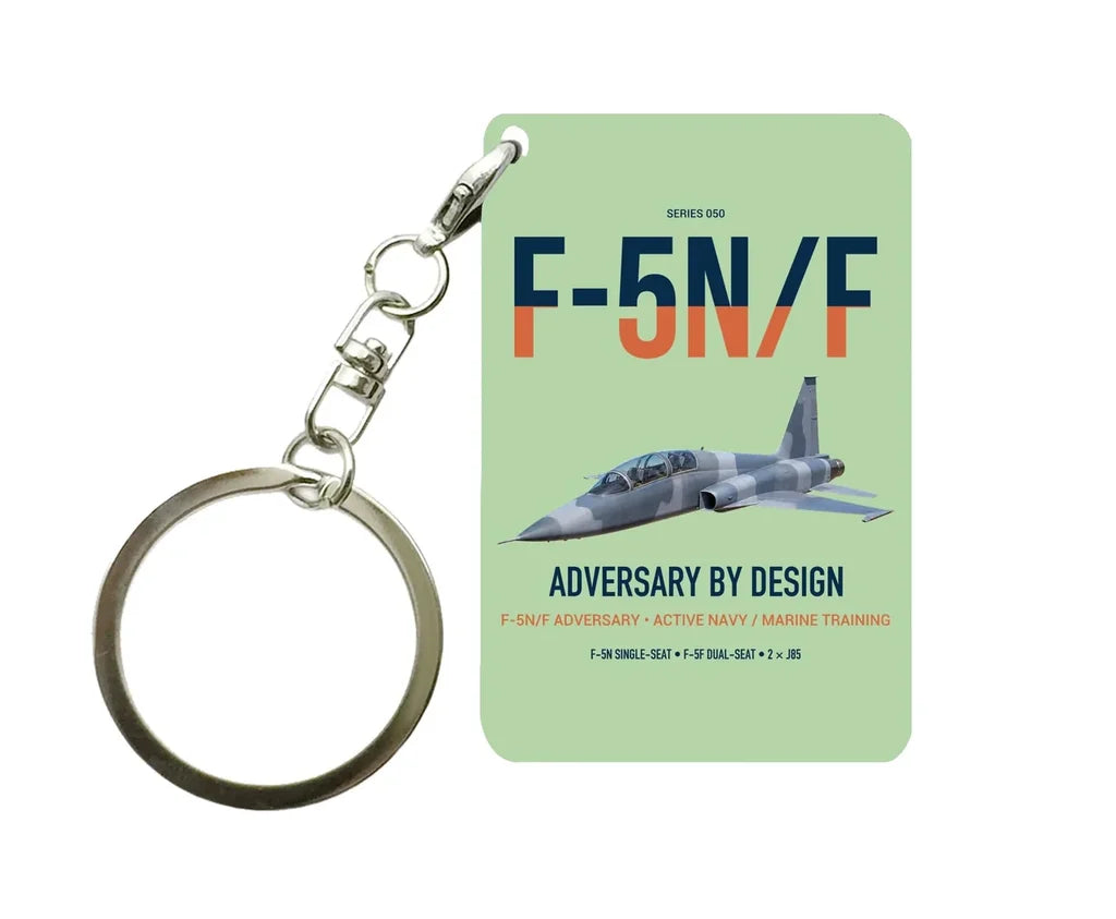 F-5N F Adversary design on light green designed key chain, double-side print
