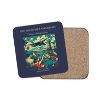 Thumbnail for The Moonport Neighbors - Designed Coasters design on navy blue 1-piece