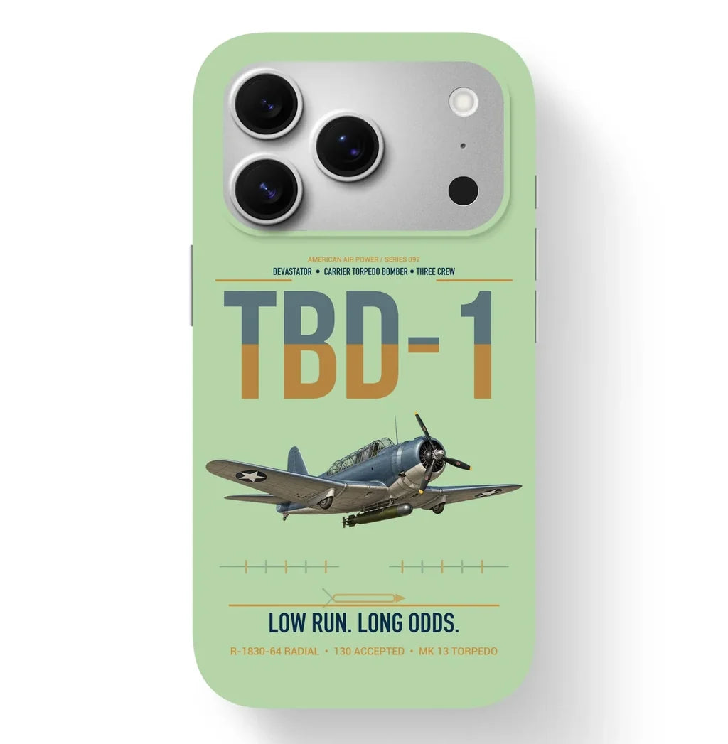 TBD-1 Devastator design on light green magsafe iphone case, for iPhone 17 Pro