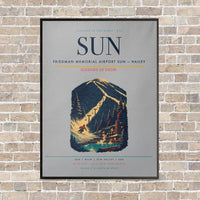 Thumbnail for Friedman Memorial Airport SUN — Hailey vertical canvas print - framed - light gray background