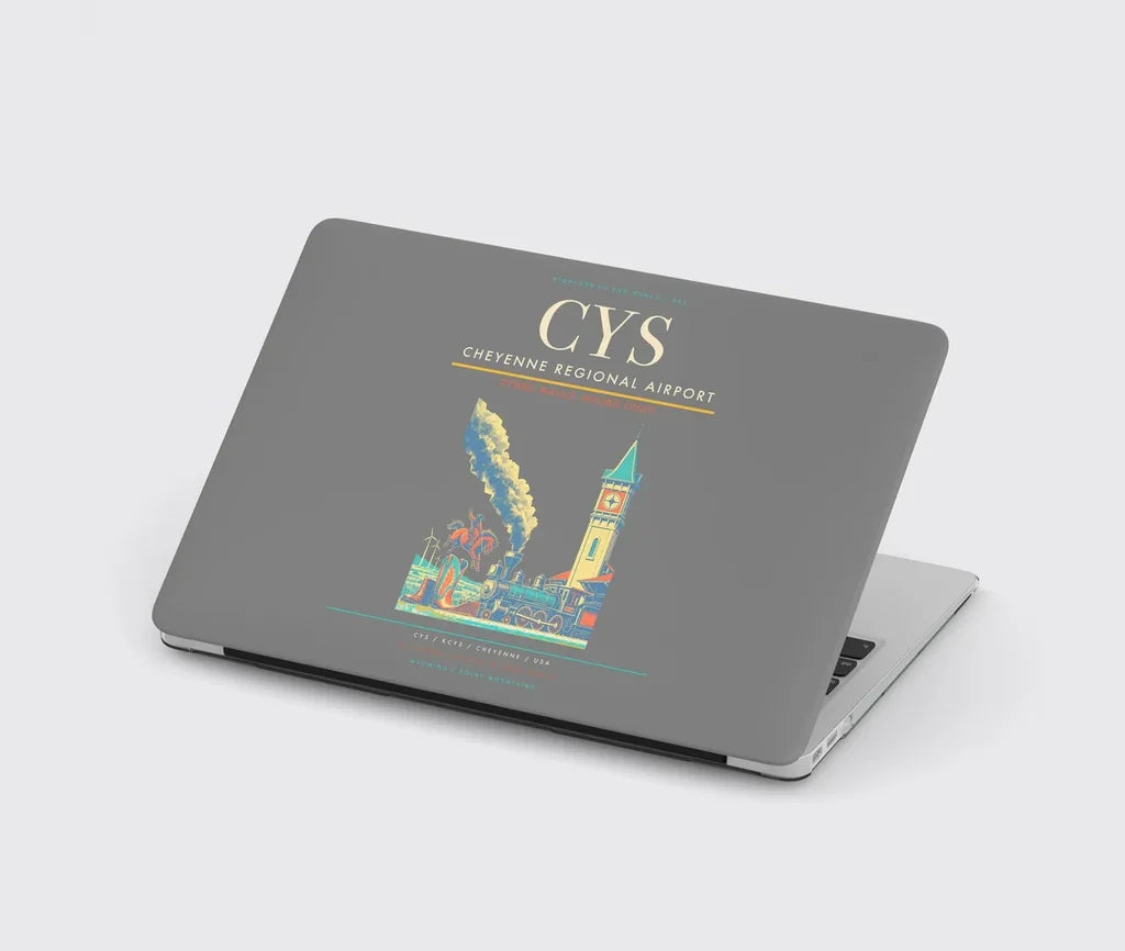 Cheyenne Regional Airport (CYS) design on gray MacBook case