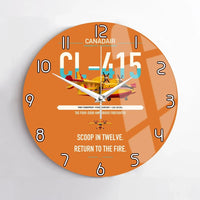 Thumbnail for Canadair CL-415 design on orange no frame wall clock