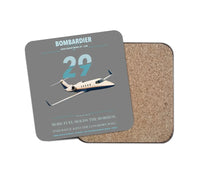 Thumbnail for Bombardier Learjet 29 design on gray 1 piece coaster