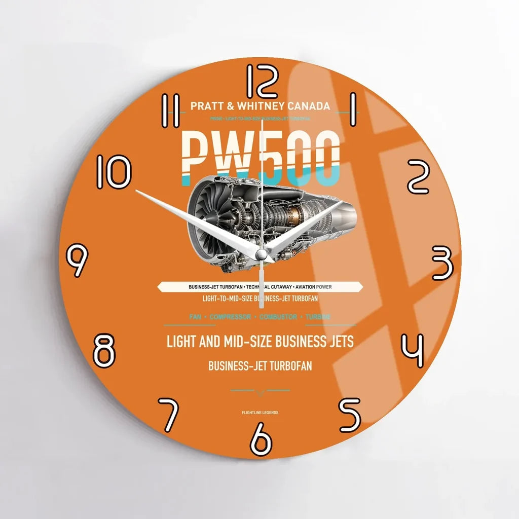PW500 design on orange no frame wall clock