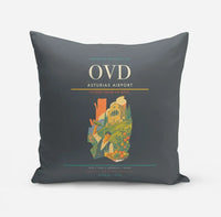 Thumbnail for Asturias Airport (OVD) design on gray pillow