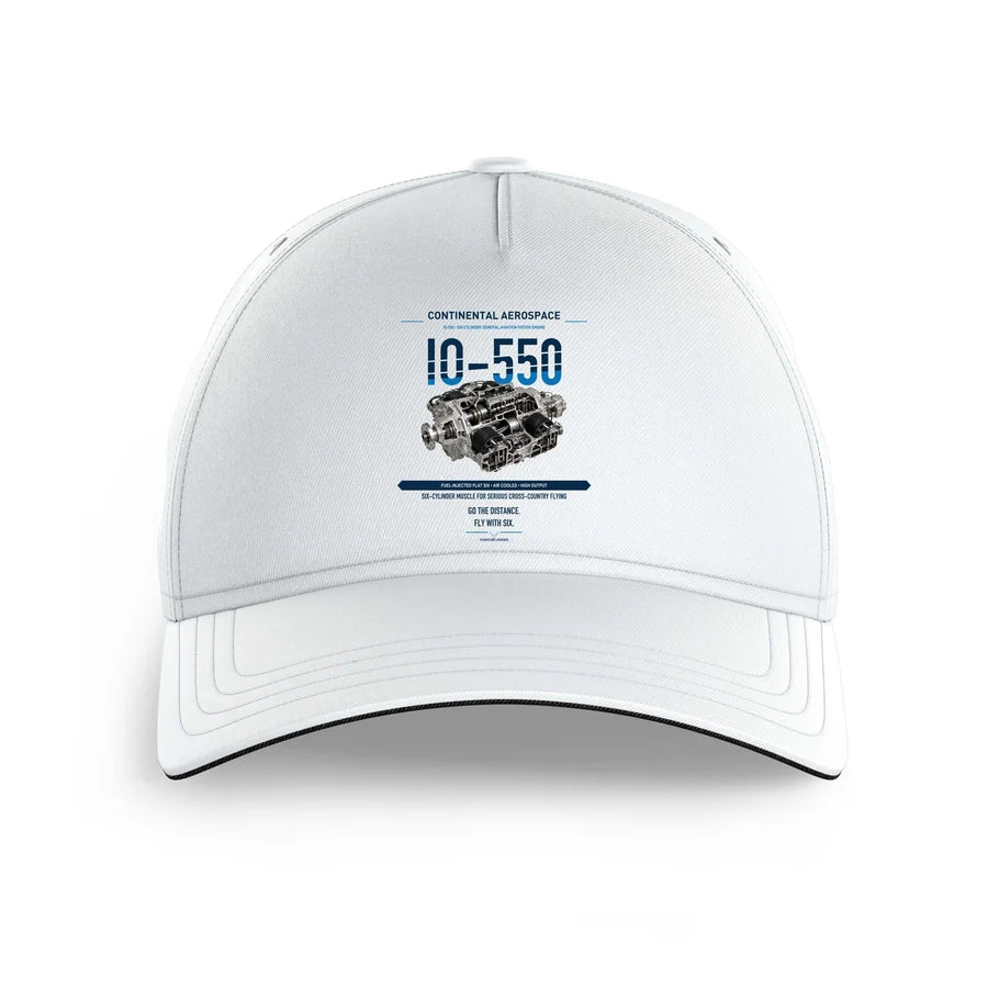 IO-550 design on white printed hat