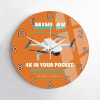 Thumbnail for DJI Mini 4K design on orange no frame wall clock
