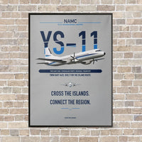 Thumbnail for NAMC YS-11A vertical canvas print - framed - light gray background