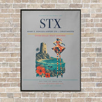 Thumbnail for Henry E. Rohlsen Airport STX — Christiansted vertical canvas print - framed - light gray background