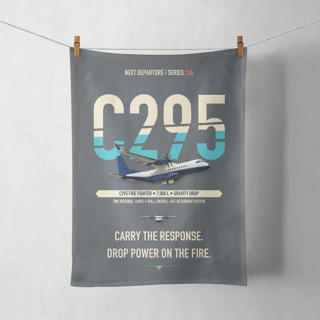 Airbus C295 Firefighter design on gray towel