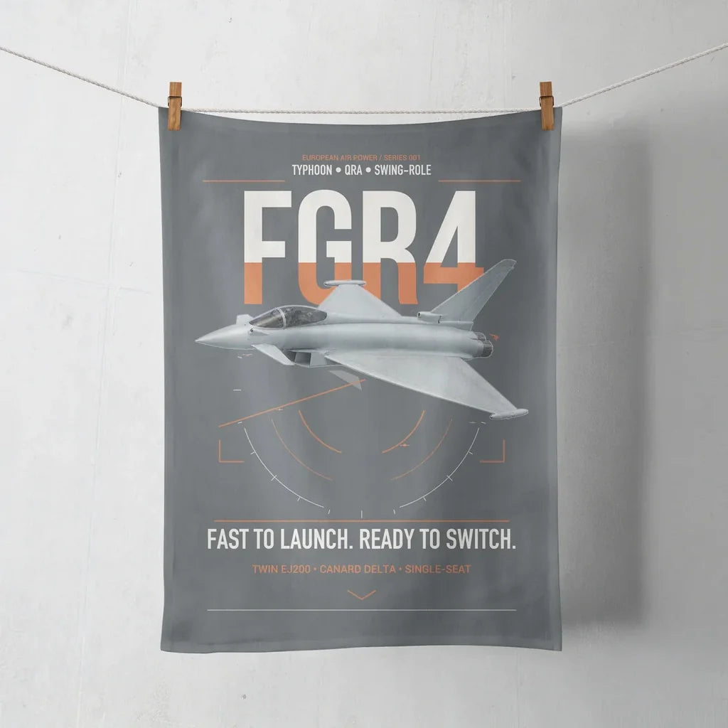 Eurofighter Typhoon FGR4 design on gray towel