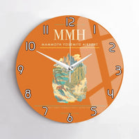 Thumbnail for Mammoth Yosemite Airport (MMH) design on orange no frame wall clock