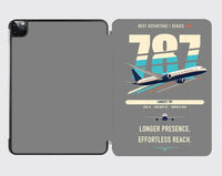 Thumbnail for Boeing 787-10 Dreamliner design on gray ipad tablet case
