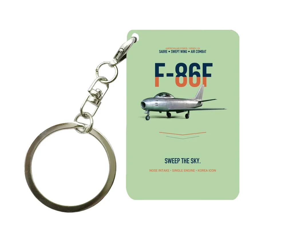 F-86F SABRE Key Chain design on light green key chain