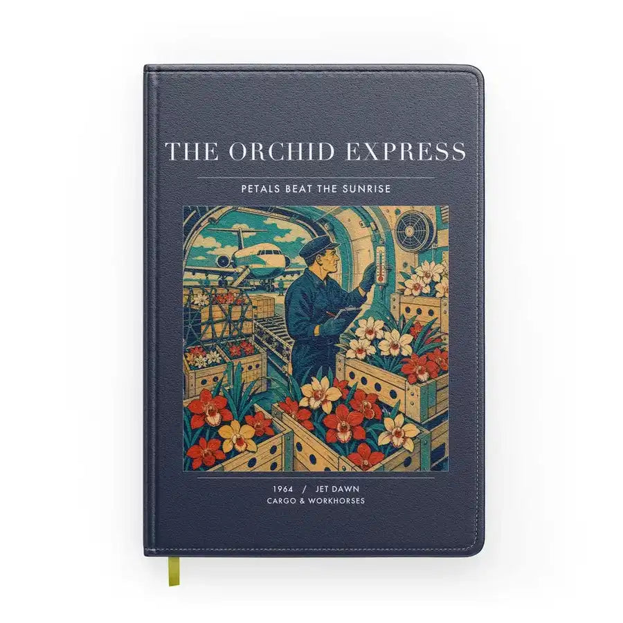 VINTAGE G4233 - The Orchid Express - Designed Notebooks design on navyblue