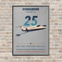 Thumbnail for Bombardier Learjet 25 vertical canvas print - framed - light gray background