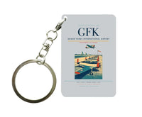 Thumbnail for Grand Forks International Airport (GFK) design on light gray key chain