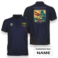 Thumbnail for VINTAGE G4451 - The Grain Elevator Waypoint - Double-Side Polo T-Shirt design on navyblue+name