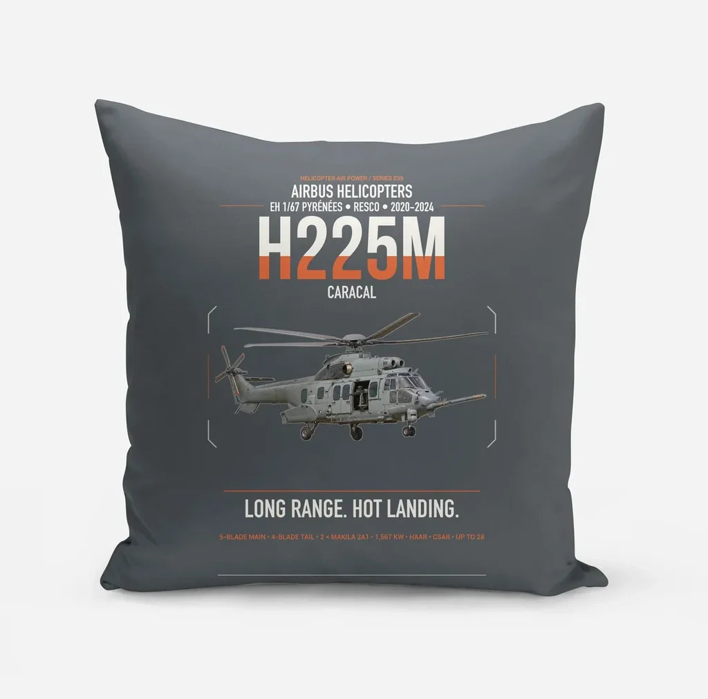 Airbus Helicopters H225M Caracal design on gray pillow