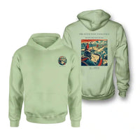 Thumbnail for VINTAGE G4390 - The Fence Post Navigation - Double-Side Hoodie design on lightgreen double side