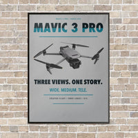 Thumbnail for DJI Mavic 3 Pro vertical canvas print - framed - light gray background