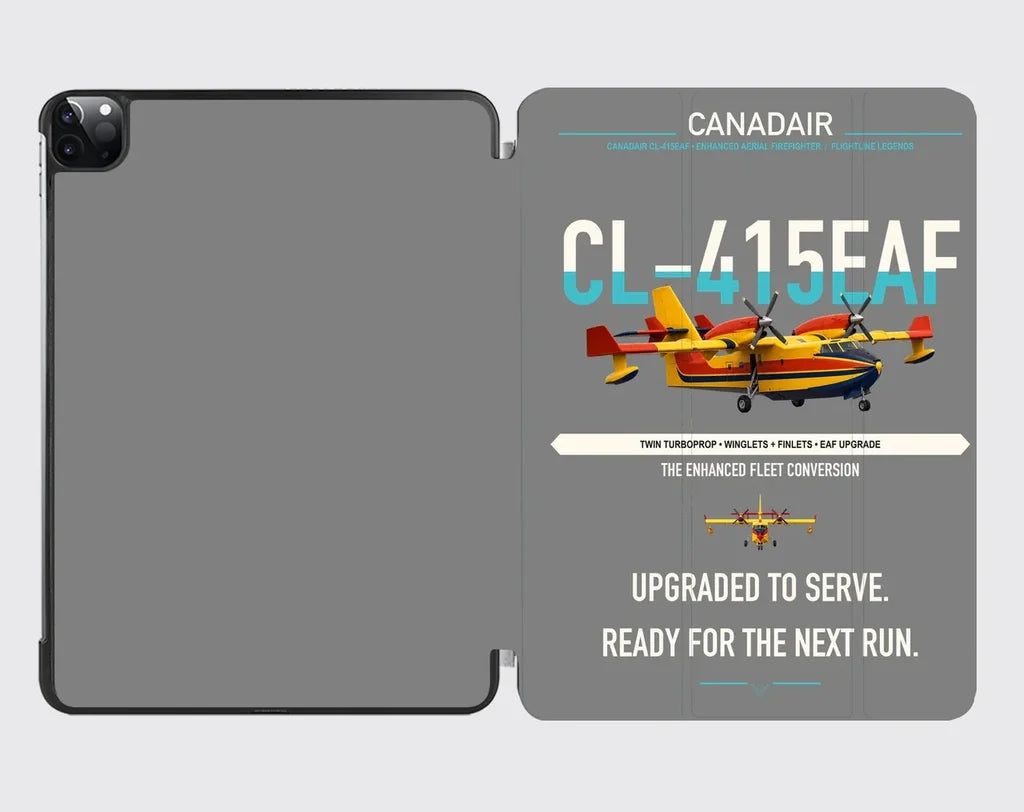 Canadair CL-415EAF design on gray ipad tablet case