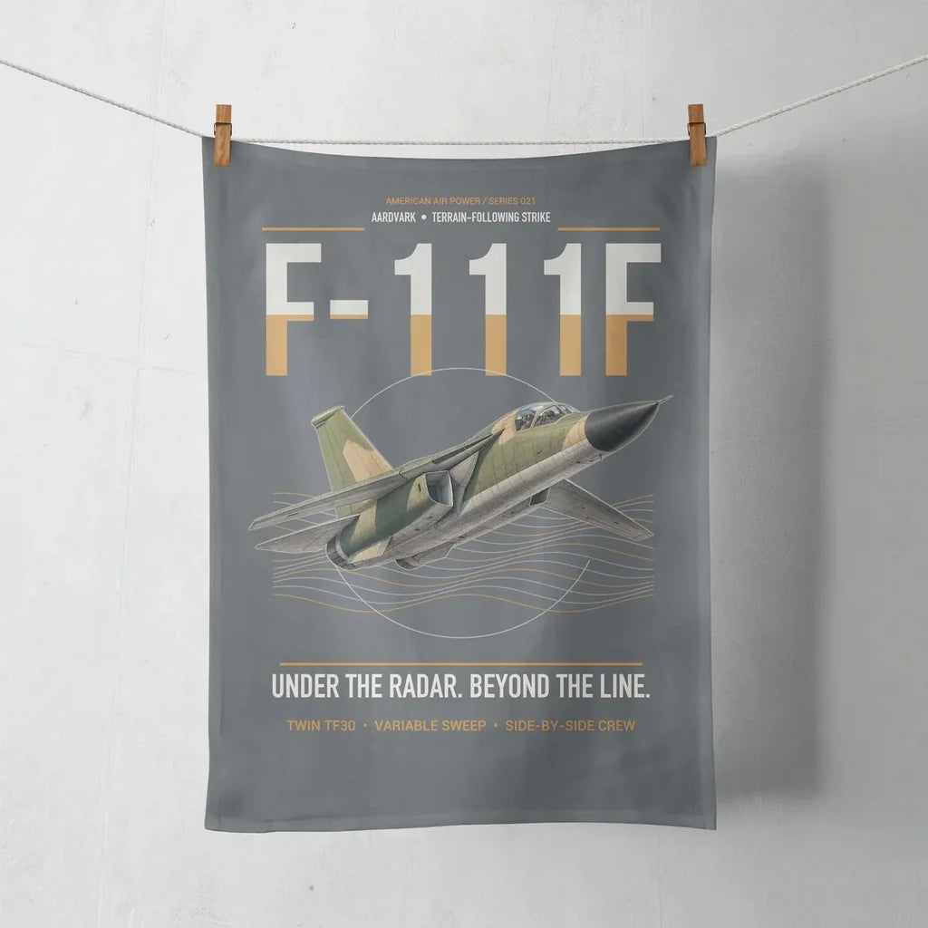 F-111F Aardvark design on gray towel