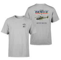 Thumbnail for Westland Gazelle AH1 design on light gray t-shirt, double-side print