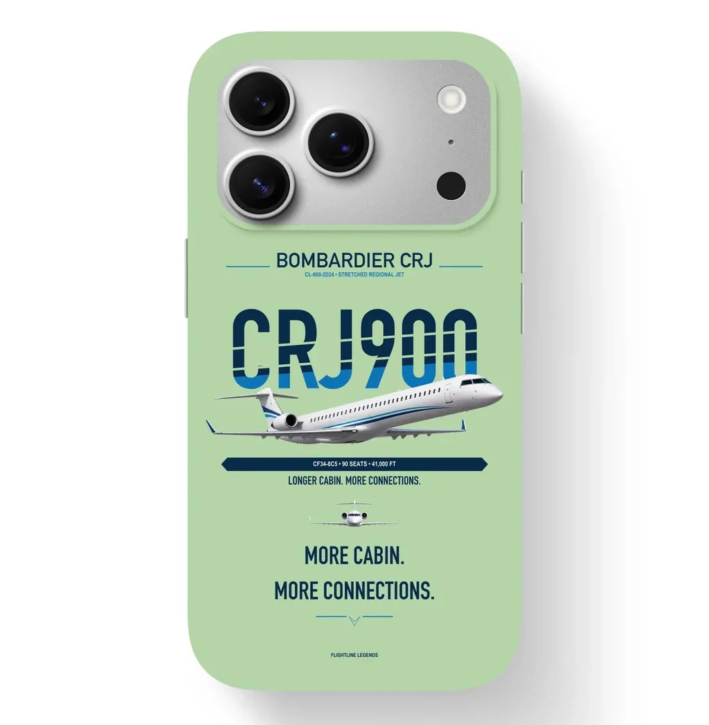 CRJ900 Case design on light green iphone case