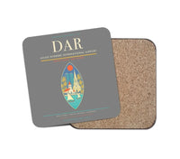 Thumbnail for Julius Nyerere International Airport (DAR) design on gray 1 piece coaster