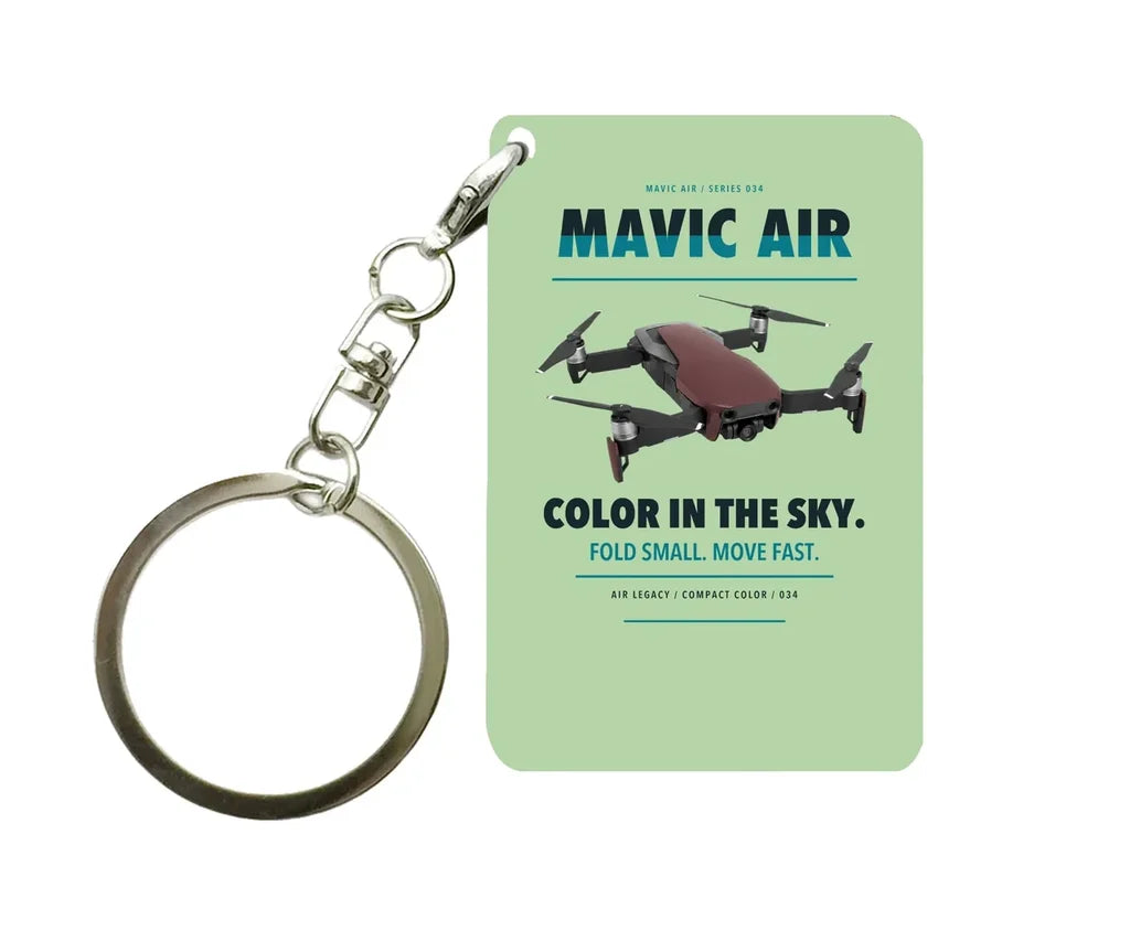 DJI Mavic Air Key Chain design on light green key chain