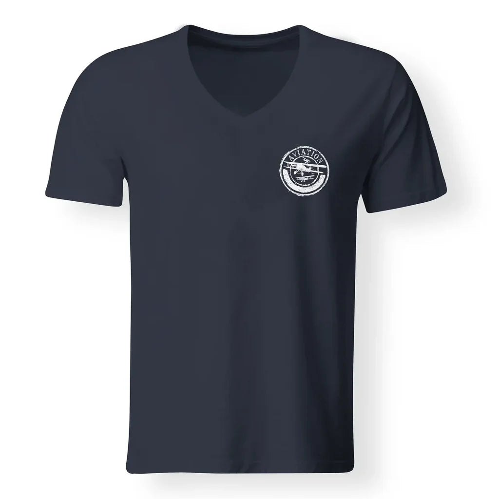 Aviation Lovers Designed V-Neck T-Shirts - view 11