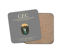 Thumbnail for Spokane International Airport (GEG) design on gray 1 piece coaster