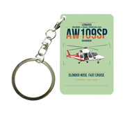 Thumbnail for Leonardo AW109SP GrandNew design on light green designed key chain, double-side print