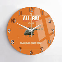 Thumbnail for MD AH-6M Little Bird design on orange no frame wall clock