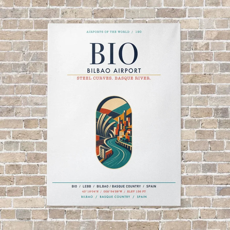 Bilbao Airport BIO vertical canvas print - no frame - white background
