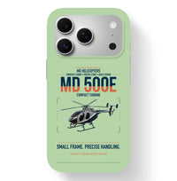 Thumbnail for MD Helicopters MD 500E design on light green magsafe iphone case, for iPhone 17 Pro