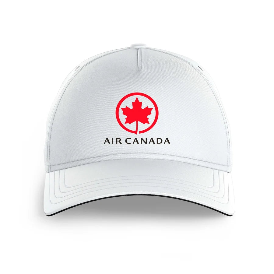 Air Canada logo printed on white cap